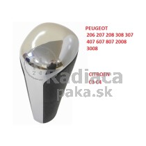 Hlavica radiacej páky Peugeot 206, automat, lesklý chrom