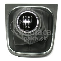 Radiaca páka s manžetou VW Golf VI, 5 stupňová, chromový ramček, 2008 - 2012