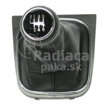 Radiaca páka s manžetou VW Golf VI, 6 stupňová, chromový ramček, 2008 - 2012