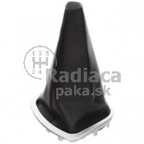 Manžeta radiacej páky s rámčekom Renault Clio III čierna + strieborný rámček, matný chróm