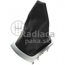 Manžeta radiacej páky s rámčekom Renault Megane III čierna + strieborný rámček, matný chróm