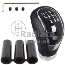 Univerzálna hlavica radiacej páky pre všetky modely áut, 6 stupňová, čierna koža