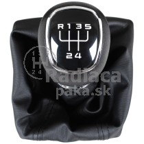 Radiaca páka s manžetou Škoda Octavia III, 5 stupňová, hlavica ABS plast, manžeta ekokoža od 2012