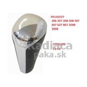 Hlavica radiacej páky Peugeot 207, automat, lesklý chrom