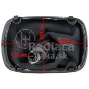 Radiaca páka s manžetou a rámčekom Audi A3 8L, 5 stupňová, ekokoža, 12mm  b