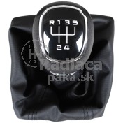 Radiaca páka s manžetou Škoda Octavia III, 5 stupňová, hlavica ABS plast, manžeta ekokoža od 2012