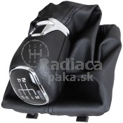 Radiaca páka s manžetou Škoda Octavia III, 5 stupňová, hlavica ABS plast, manžeta ekokoža od 2012 b